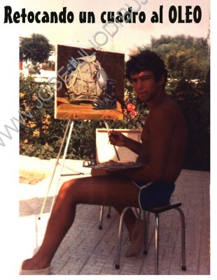 Retocando un cuadro al leo aos 70.jpg